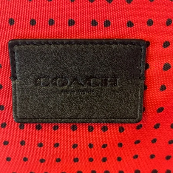 Coach Red and Black Paisley Perforated Backpack - Picture 2 of 12